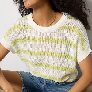 Evereve Ivy Striped Knit Short Sleeve Sweater